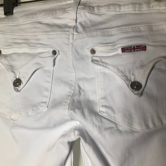 Hudson Jeans Bacara Straight Cuffed Flap Pocket Stretch White Cropped Size 27 - Picture 6 of 10